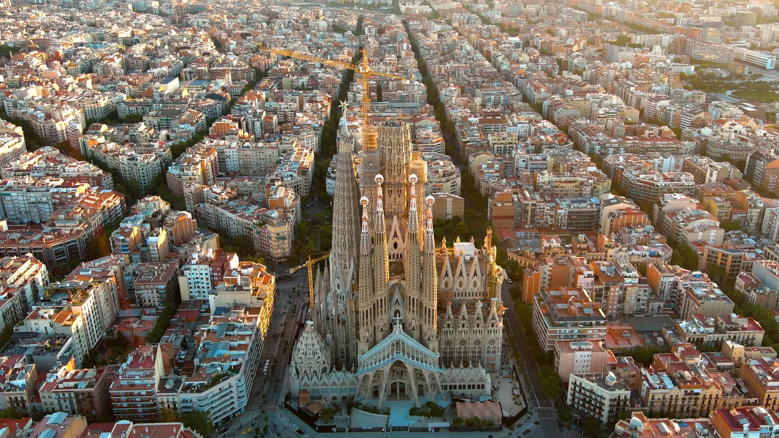Sagrada Família und Stadtansicht von Barcelona, Spanien